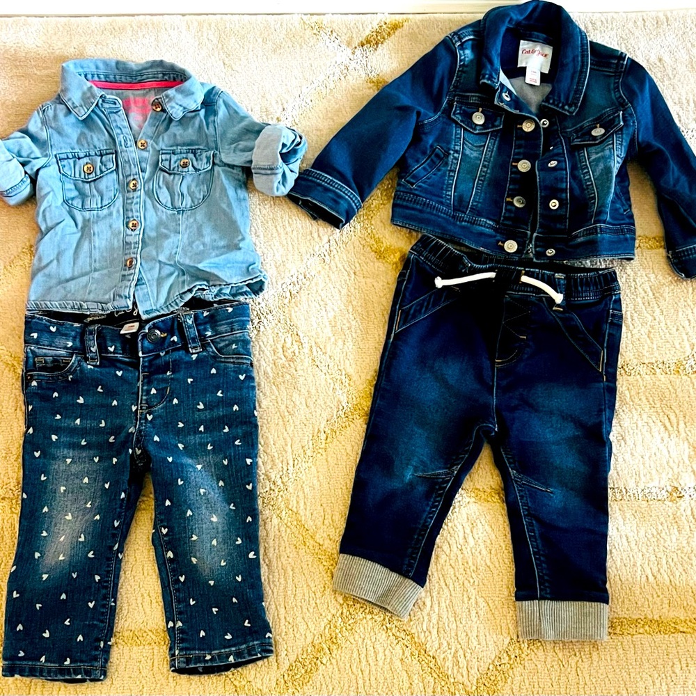 Baby Girl Jean Outfits (Size 12 Months, Like New!)**